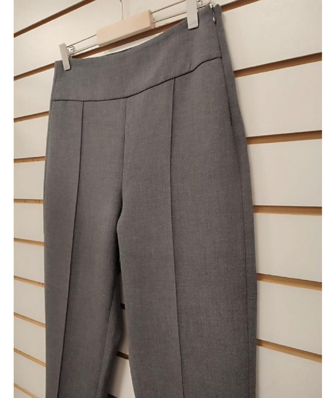 PESERICO Серые полиэстеровые прямые брюки, фото 4