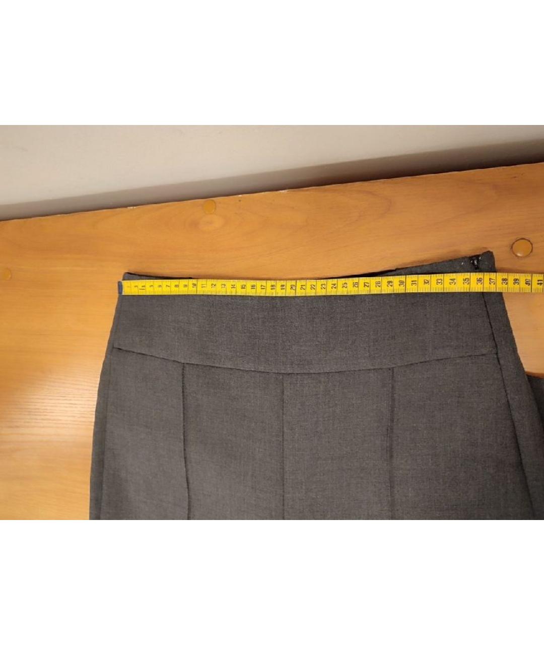PESERICO Серые полиэстеровые прямые брюки, фото 8