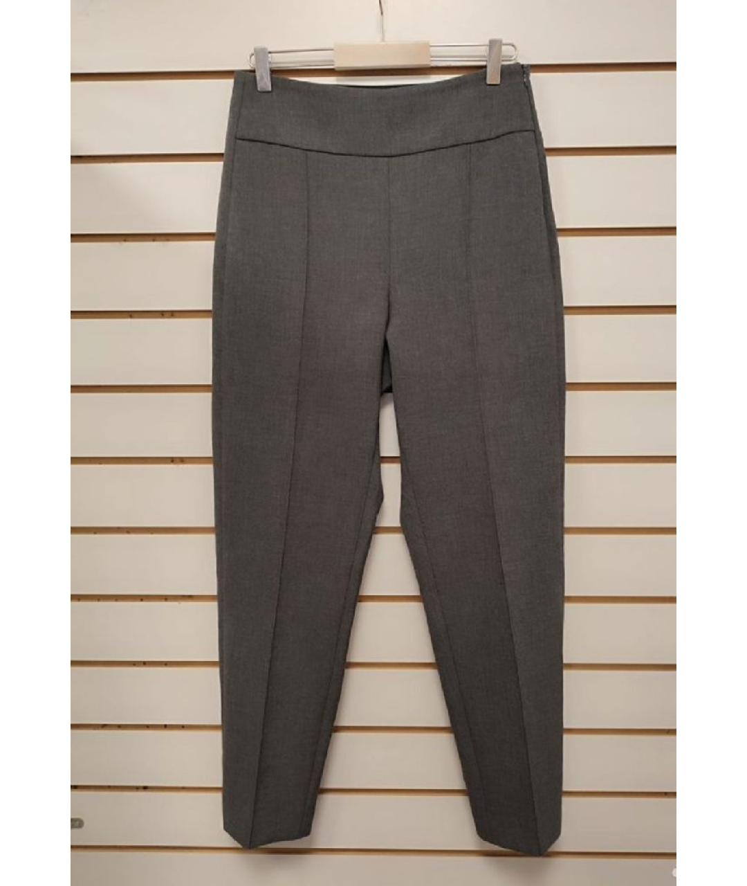 PESERICO Серые полиэстеровые прямые брюки, фото 10