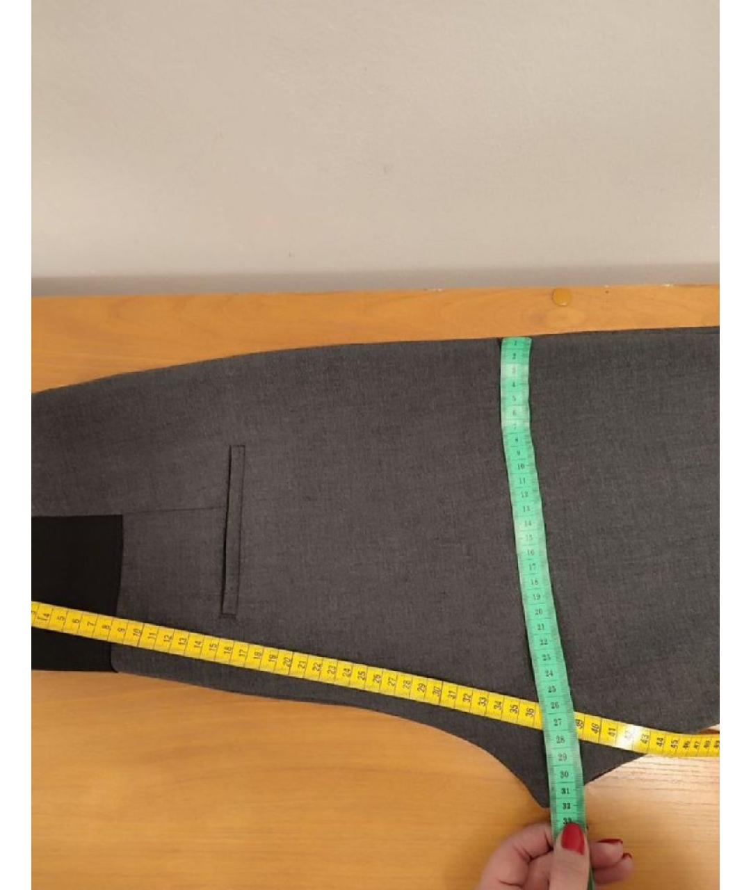 PESERICO Серые полиэстеровые прямые брюки, фото 7