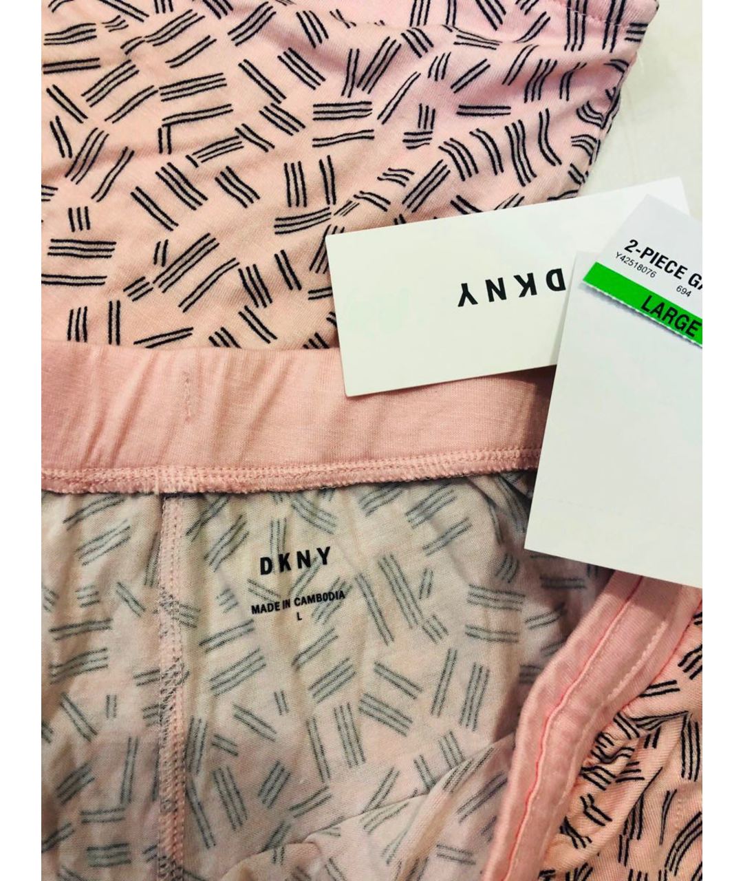 DKNY Розовая вискозная пижама, фото 2