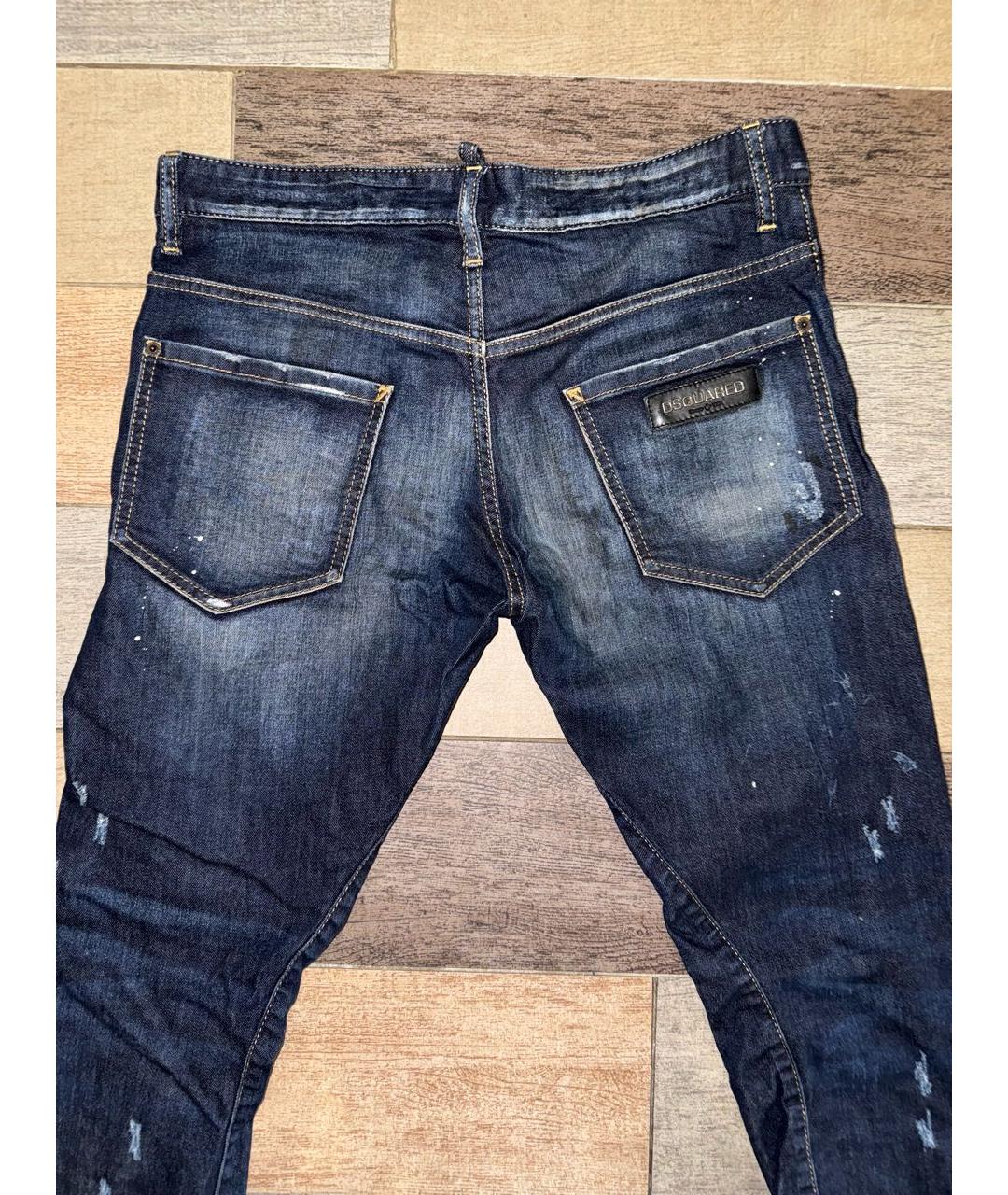 DSQUARED2 Темно-синие хлопко-эластановые джинсы скинни, фото 5