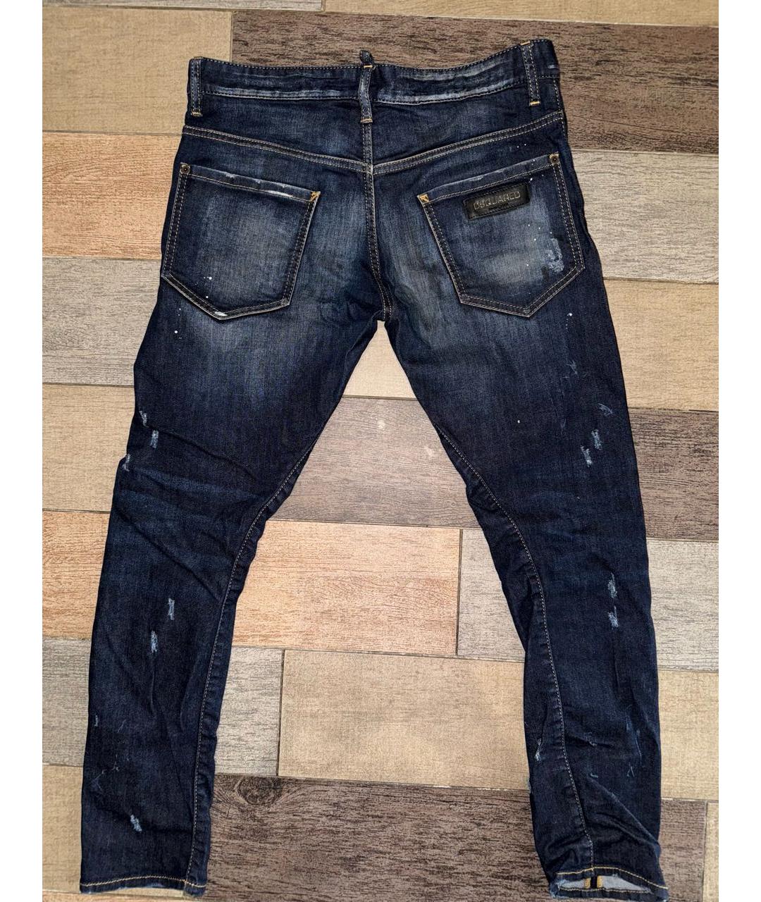 DSQUARED2 Темно-синие хлопко-эластановые джинсы скинни, фото 2