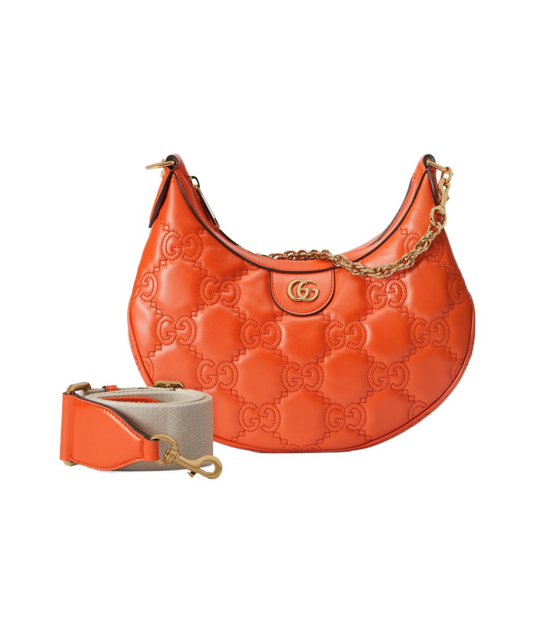 GUCCI Оранжевая кожаная сумка через плечо, фото 2