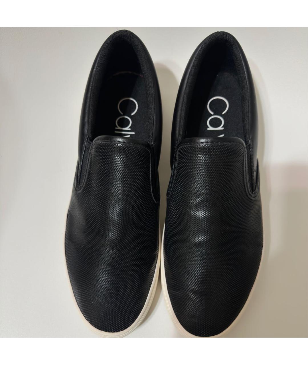 CALVIN KLEIN Черные кожаные слипоны, фото 3