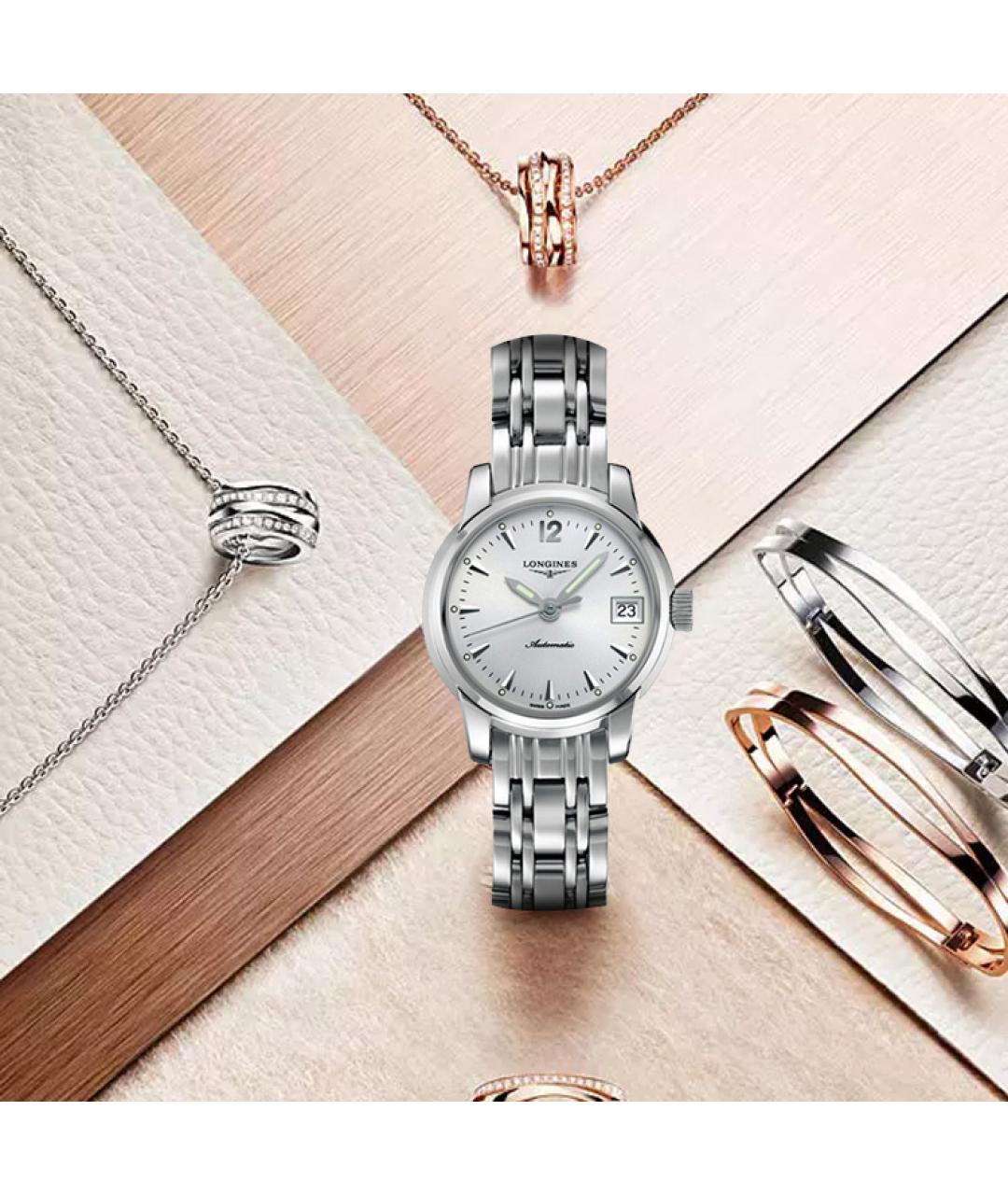 LONGINES Серебряные стальные часы, фото 5