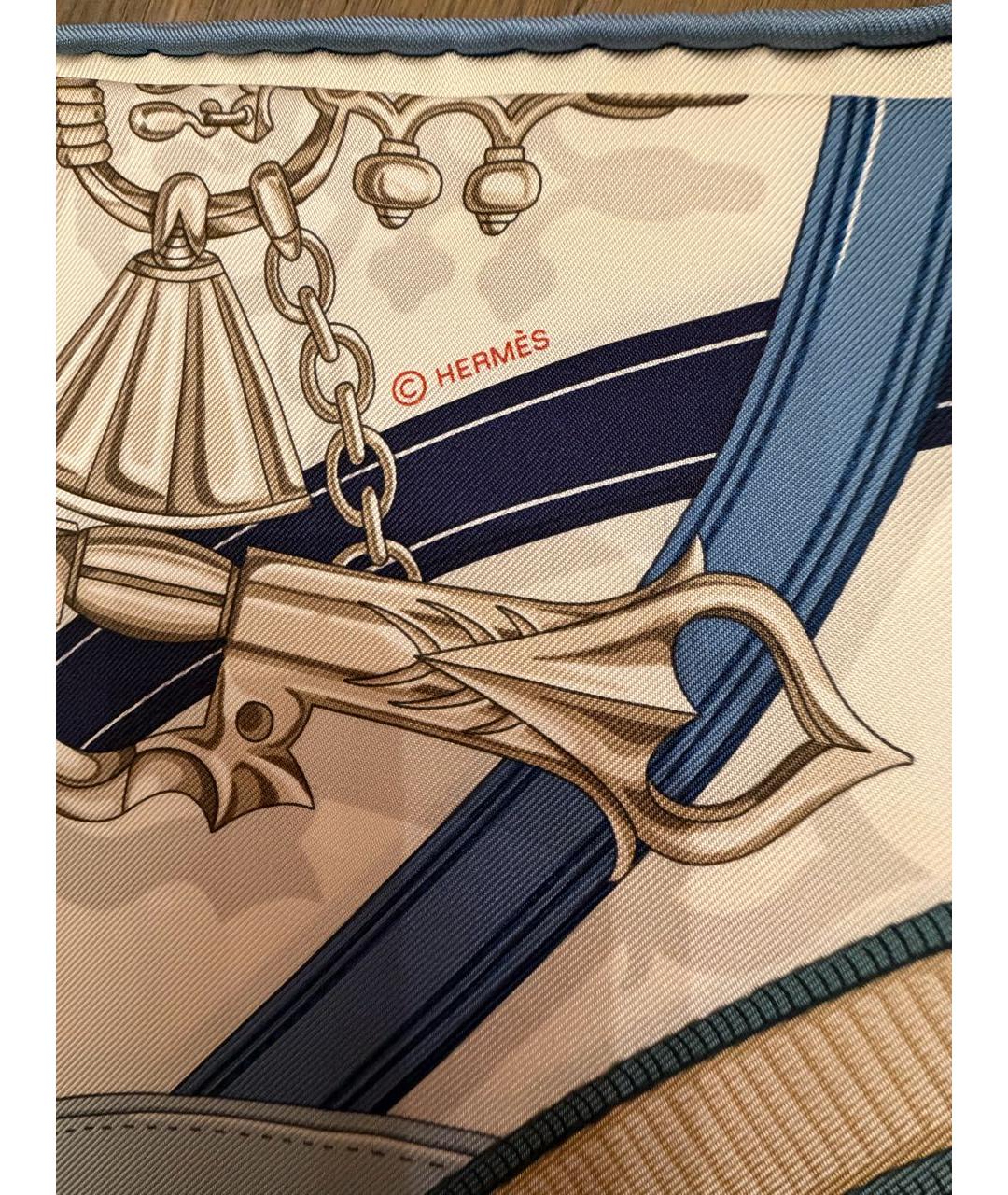 HERMES Мульти шелковый платок, фото 6