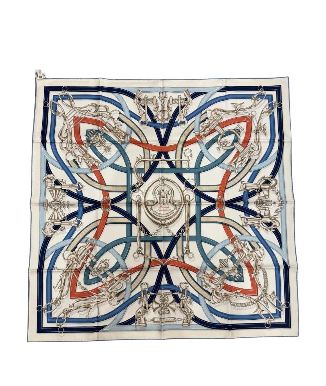 HERMES Мульти шелковый платок, фото 1