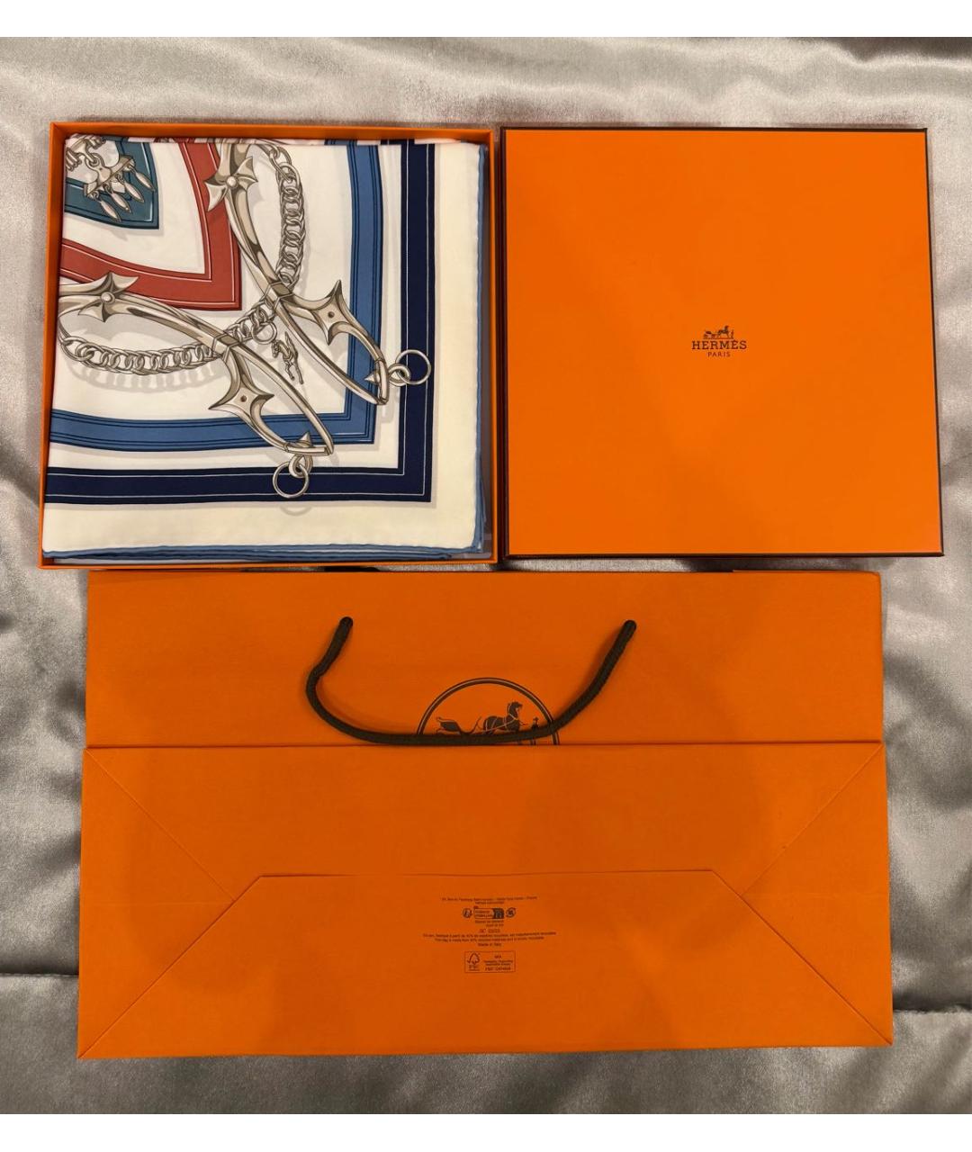 HERMES Мульти шелковый платок, фото 3