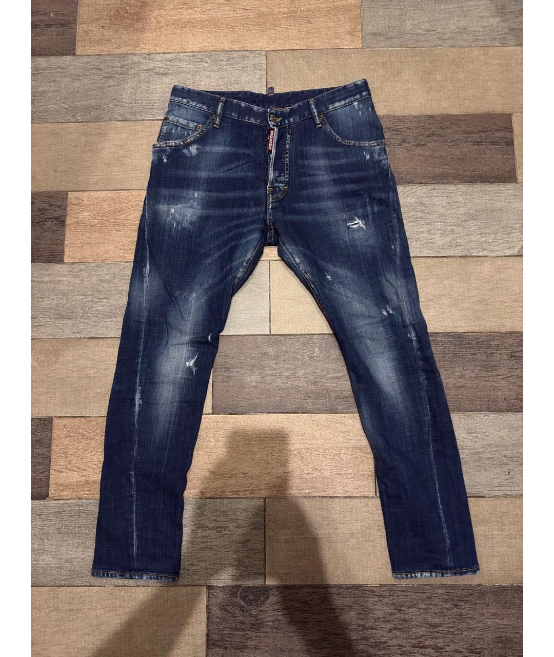 DSQUARED2 Синие хлопко-эластановые джинсы скинни, фото 8