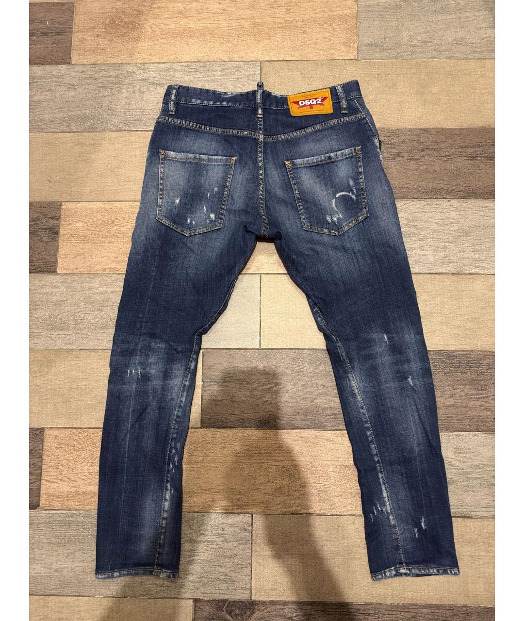 DSQUARED2 Синие хлопко-эластановые джинсы скинни, фото 2