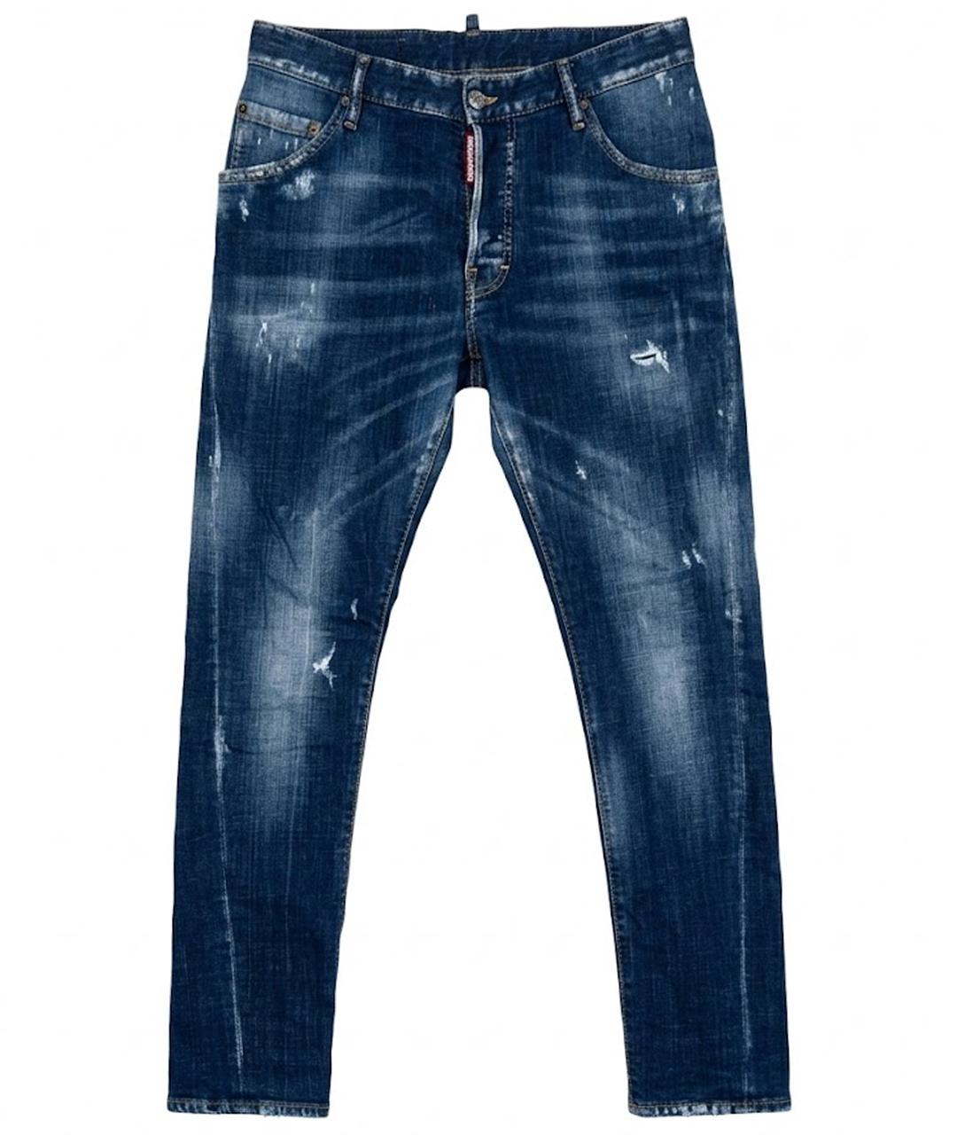 DSQUARED2 Синие хлопко-эластановые джинсы скинни, фото 1