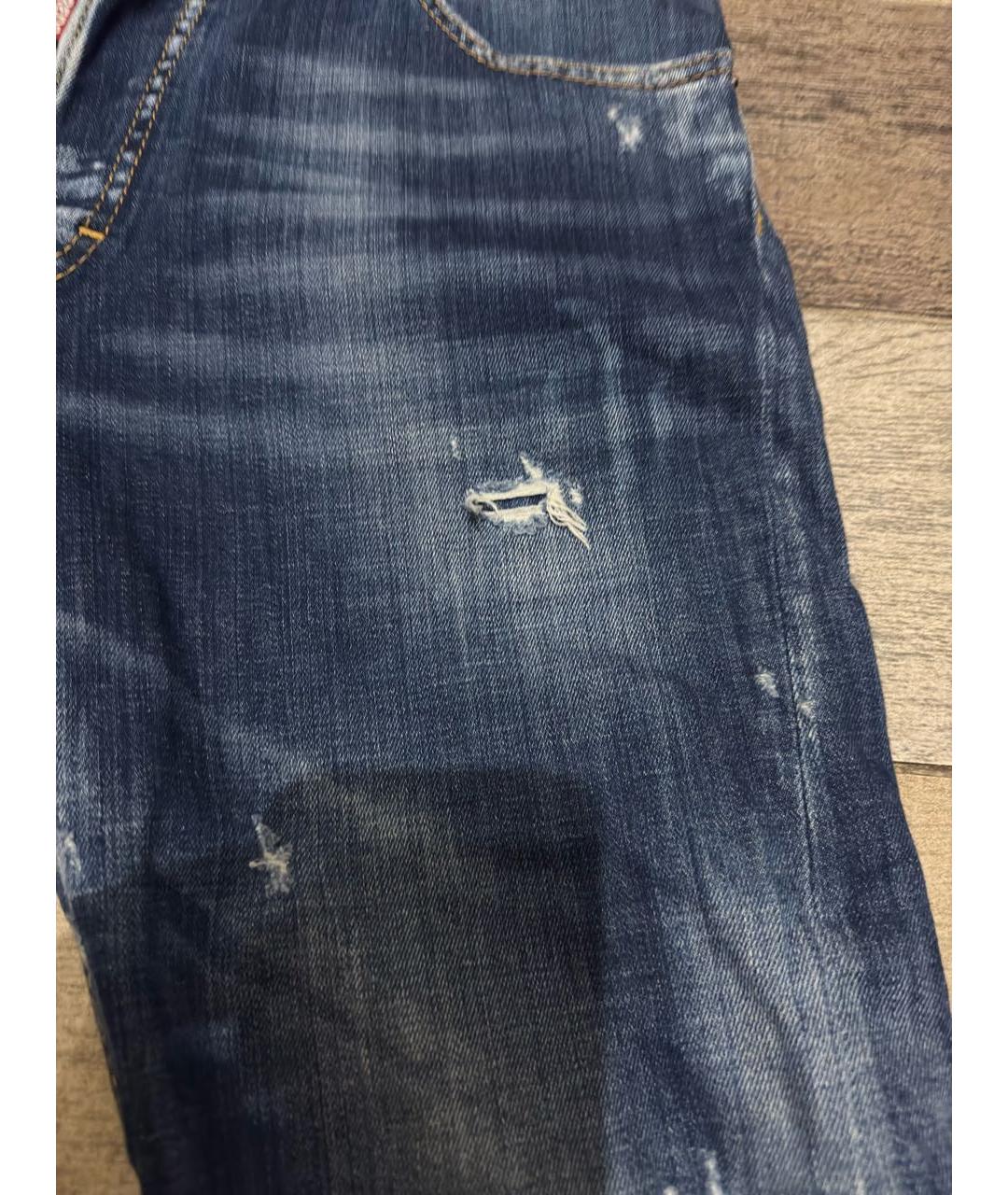 DSQUARED2 Синие хлопко-эластановые джинсы скинни, фото 5