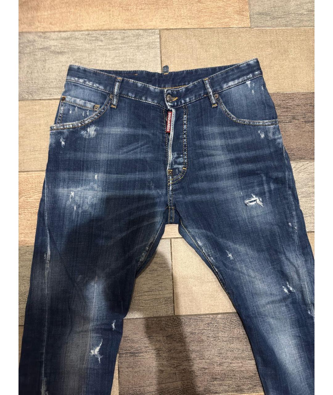 DSQUARED2 Синие хлопко-эластановые джинсы скинни, фото 3