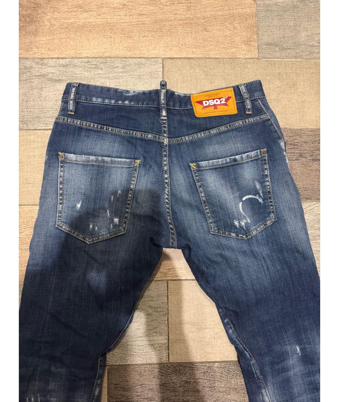 DSQUARED2 Синие хлопко-эластановые джинсы скинни, фото 6