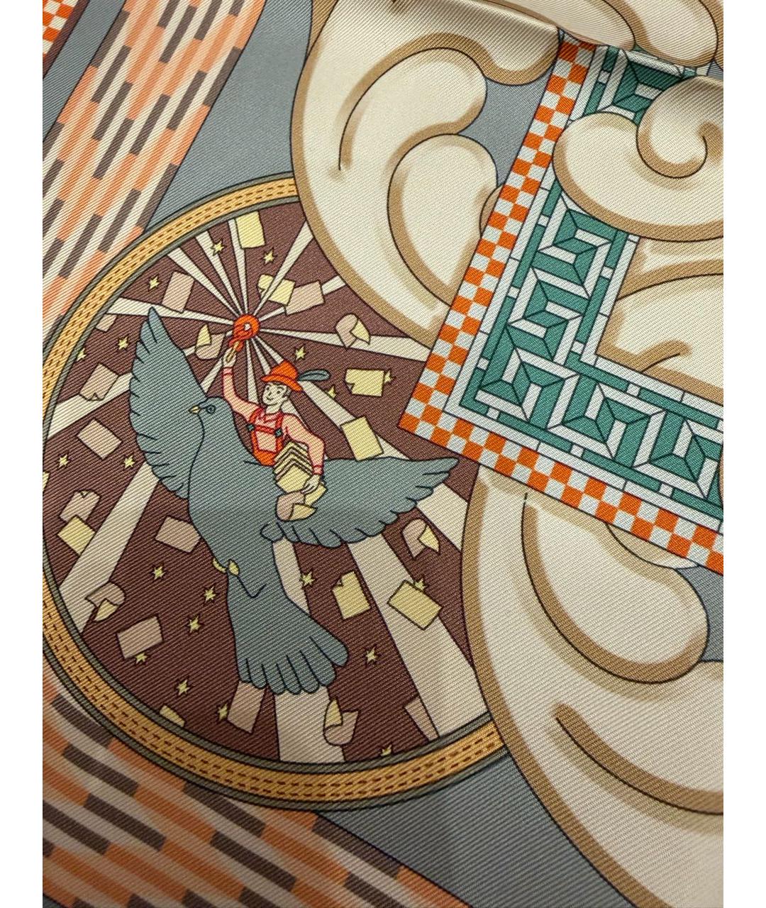 HERMES Мульти шелковый платок, фото 7