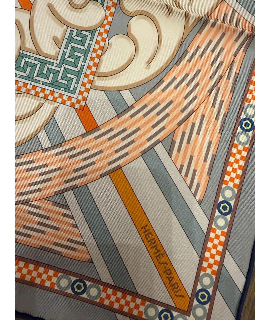HERMES Мульти шелковый платок, фото 5