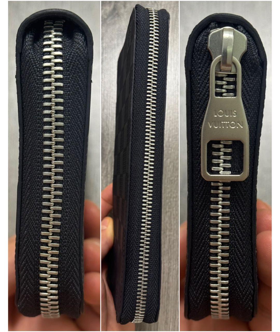 LOUIS VUITTON Темно-синий кожаный кошелек, фото 4