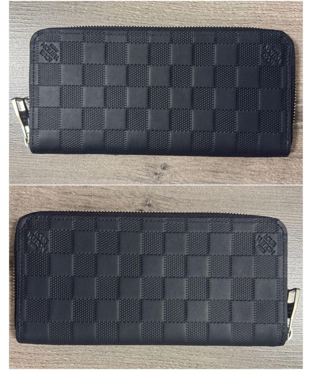 LOUIS VUITTON Темно-синий кожаный кошелек, фото 2