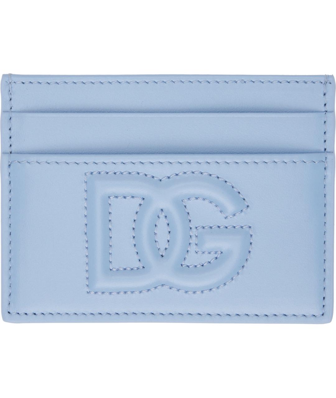 DOLCE&GABBANA Голубой кожаный кардхолдер, фото 1