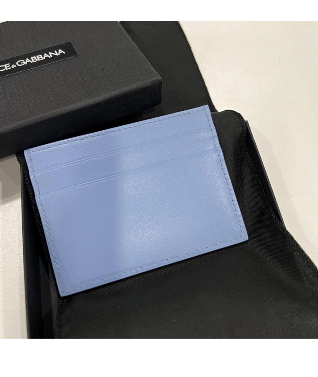 DOLCE&GABBANA Голубой кожаный кардхолдер, фото 3