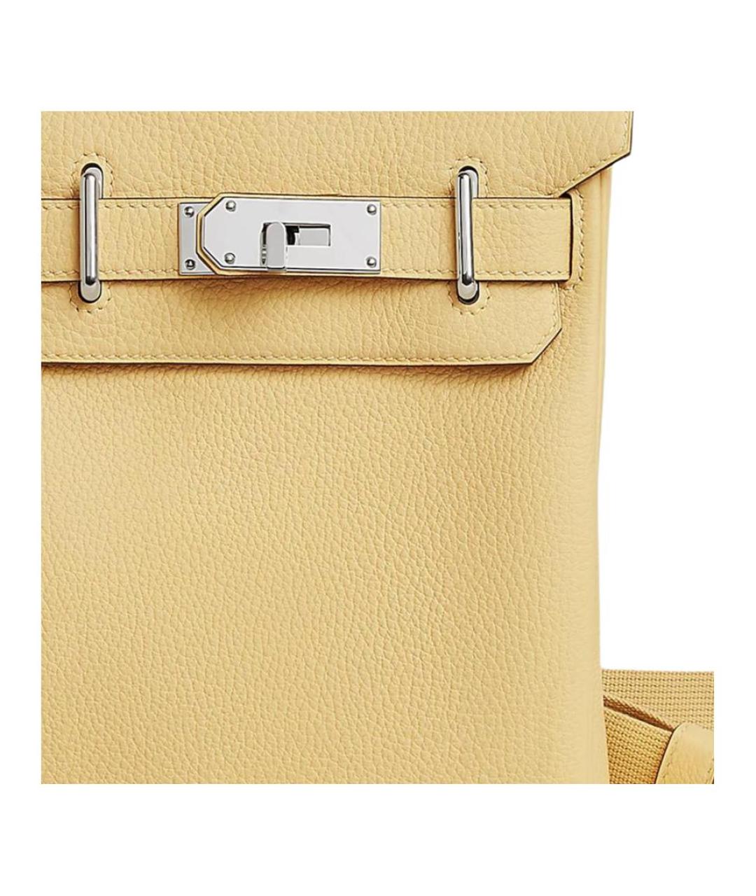 HERMES Желтая кожаная сумка на плечо, фото 4