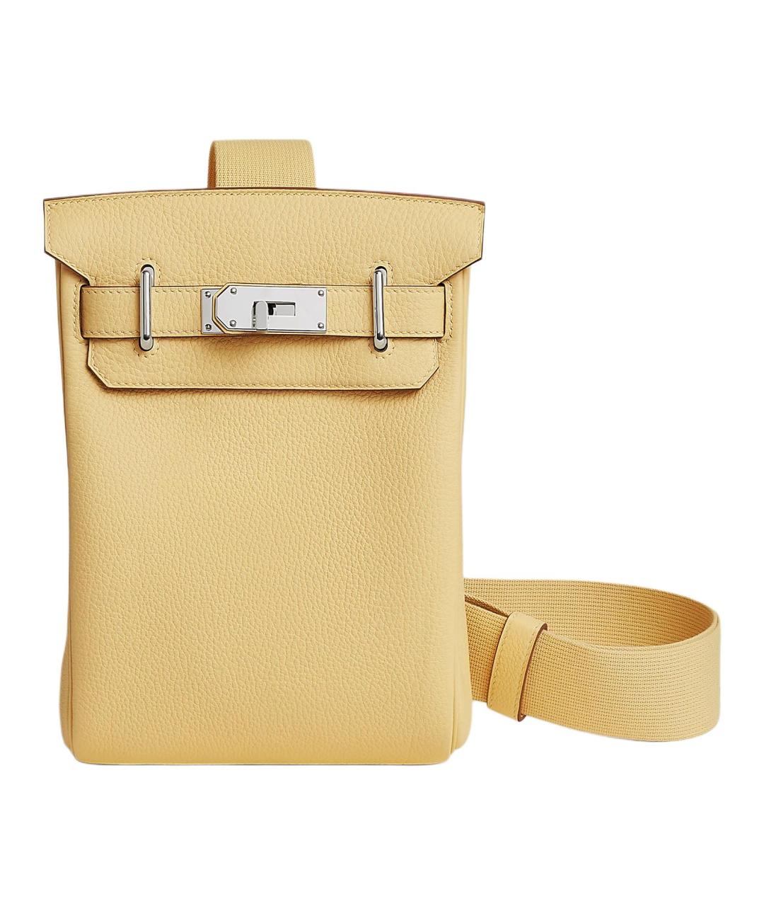 HERMES Желтая кожаная сумка на плечо, фото 1