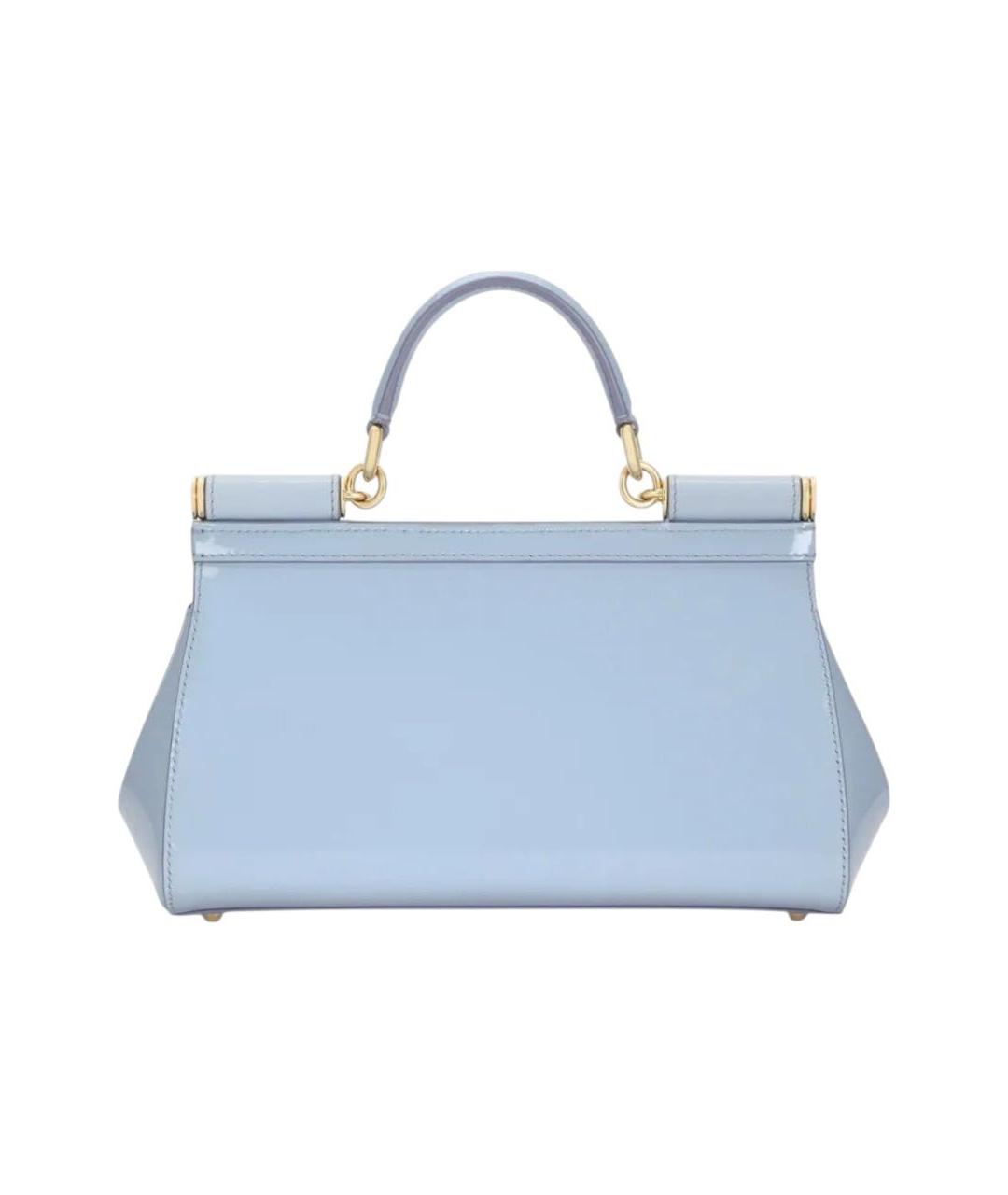 DOLCE&GABBANA Голубая кожаная сумка тоут, фото 2