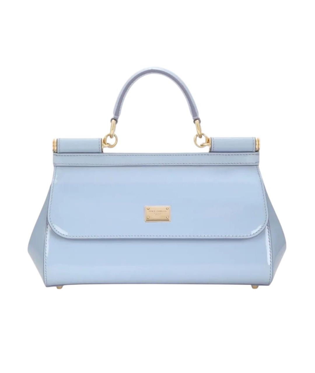 DOLCE&GABBANA Голубая кожаная сумка тоут, фото 1