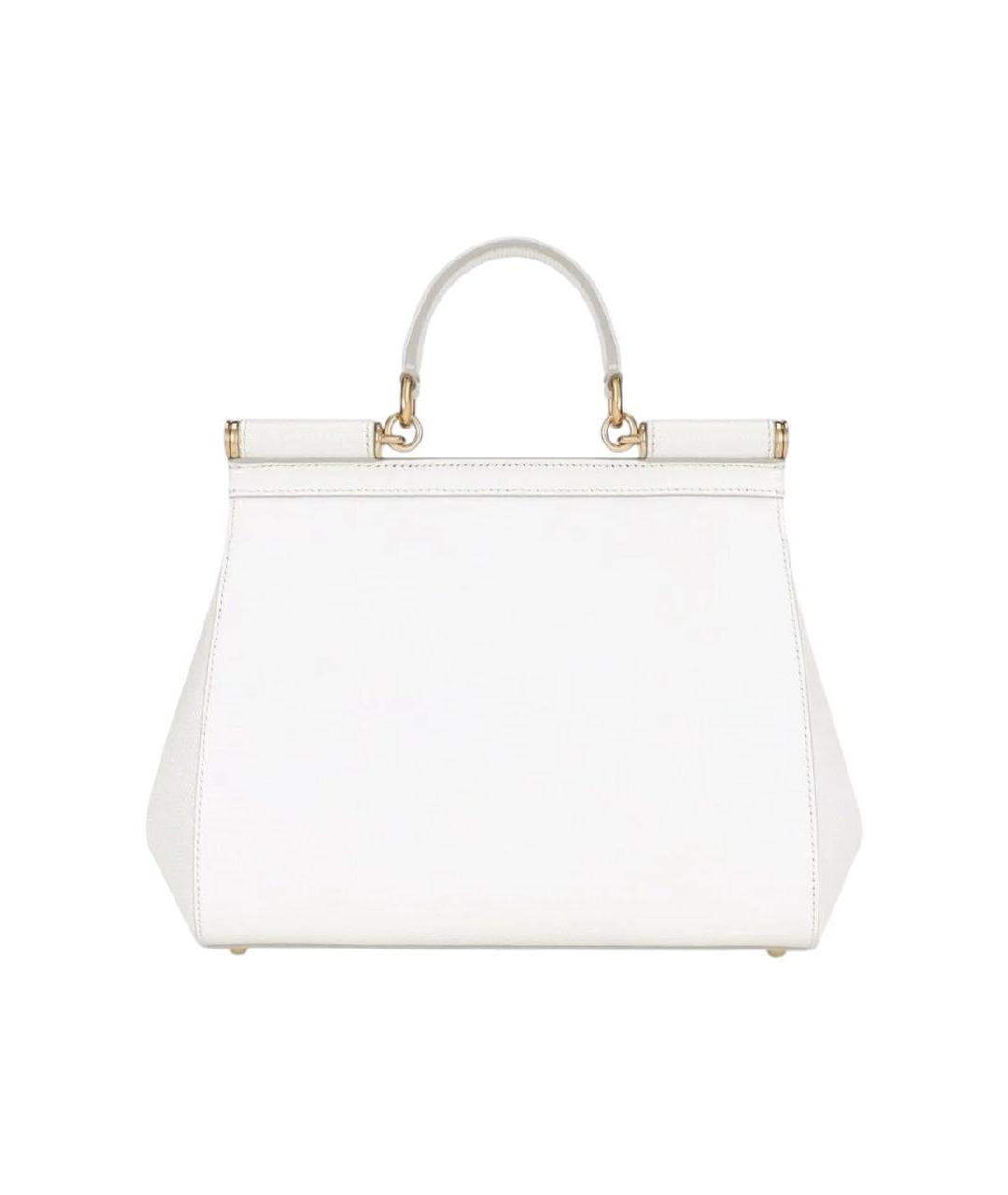 DOLCE&GABBANA Белая кожаная сумка тоут, фото 3