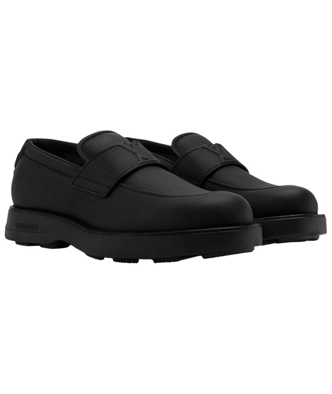 LOUIS VUITTON Черные кожаные лоферы, фото 3