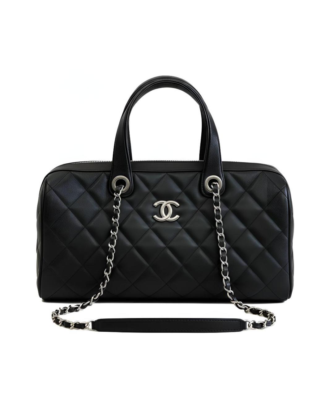 CHANEL Черная кожаная сумка через плечо, фото 1