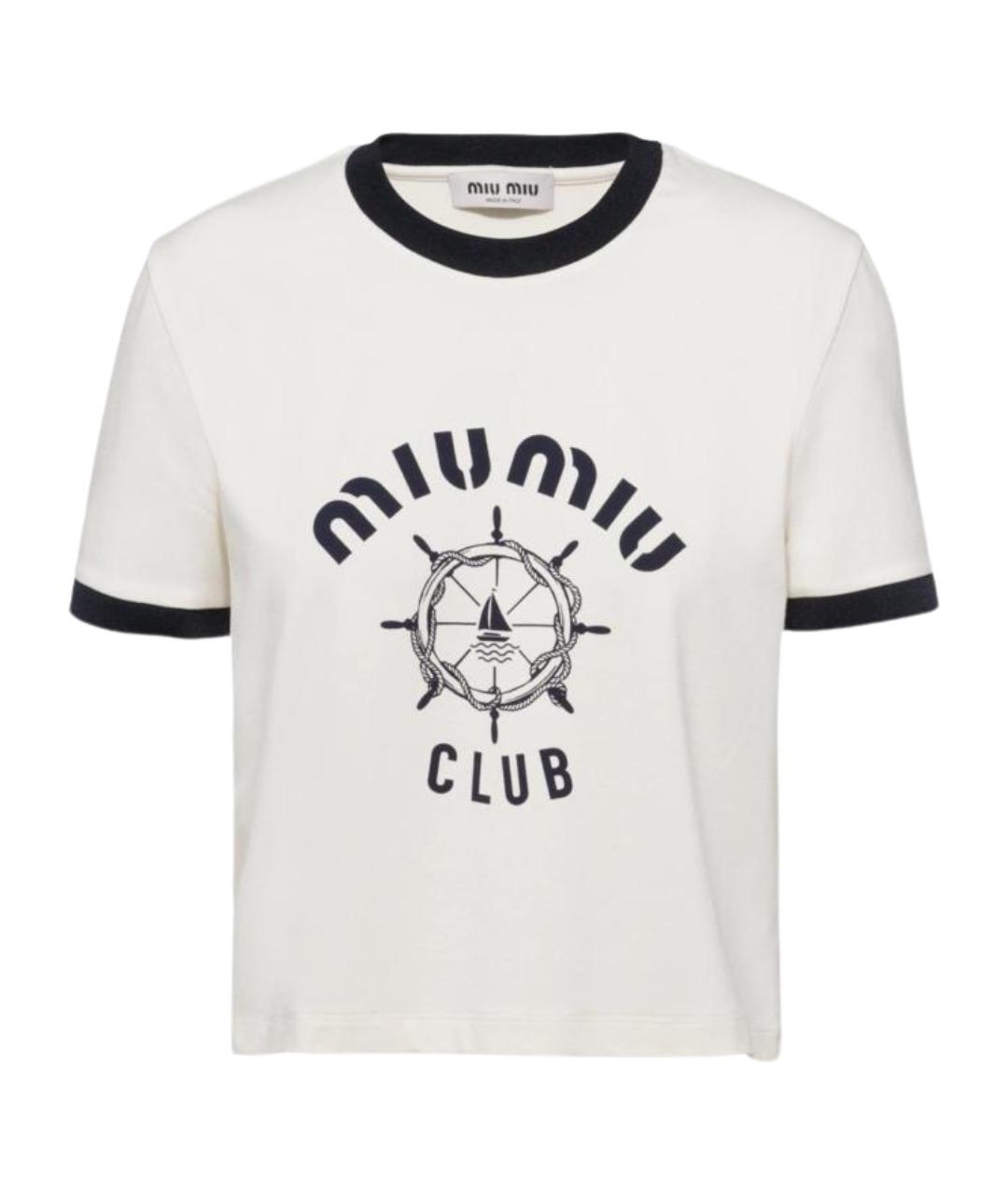 MIU MIU Белая футболка, фото 1