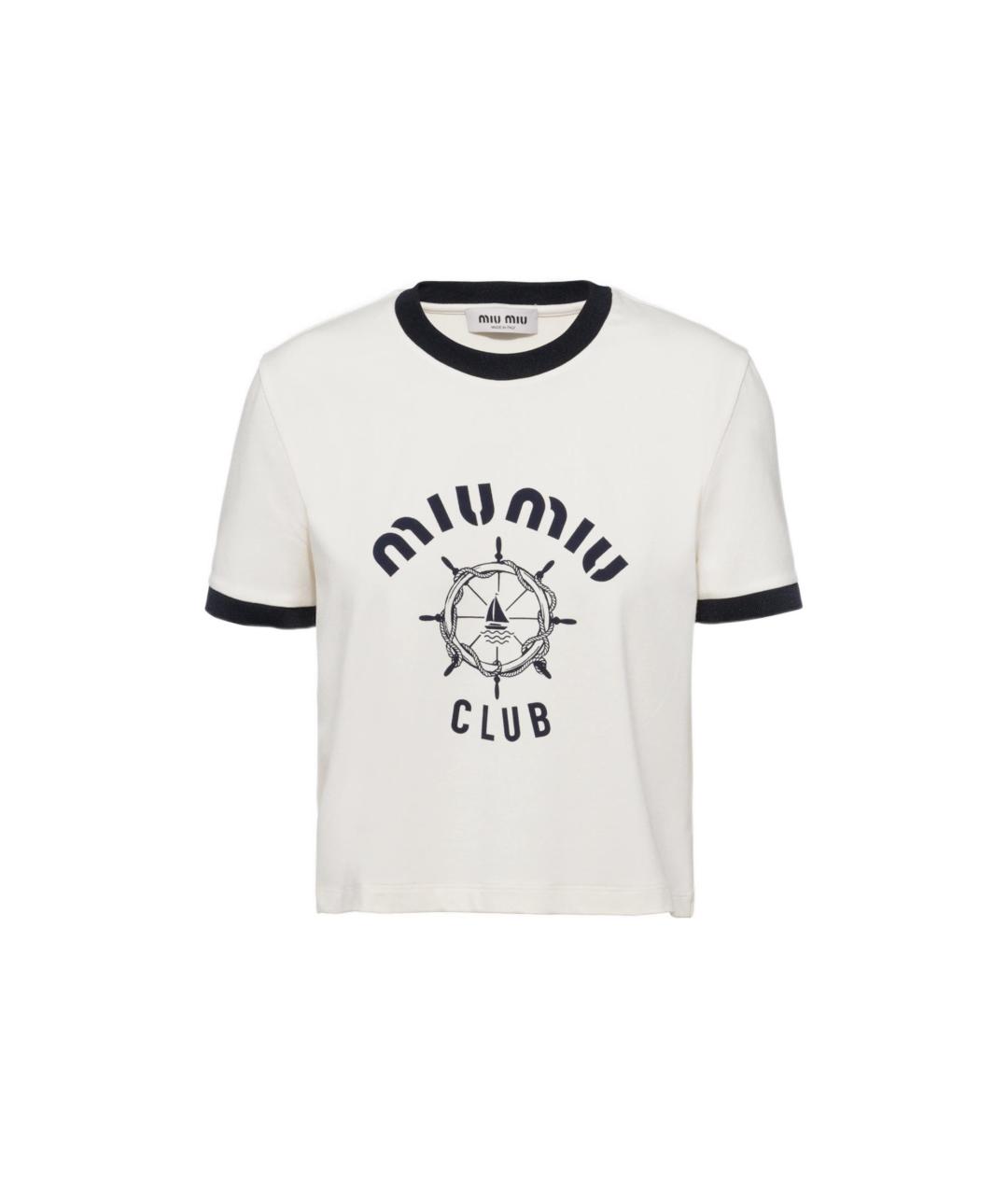 MIU MIU Белая футболка, фото 5