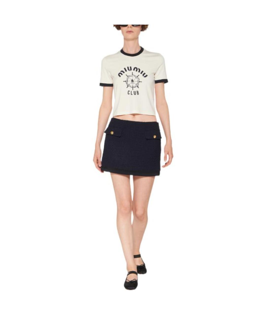 MIU MIU Белая футболка, фото 2