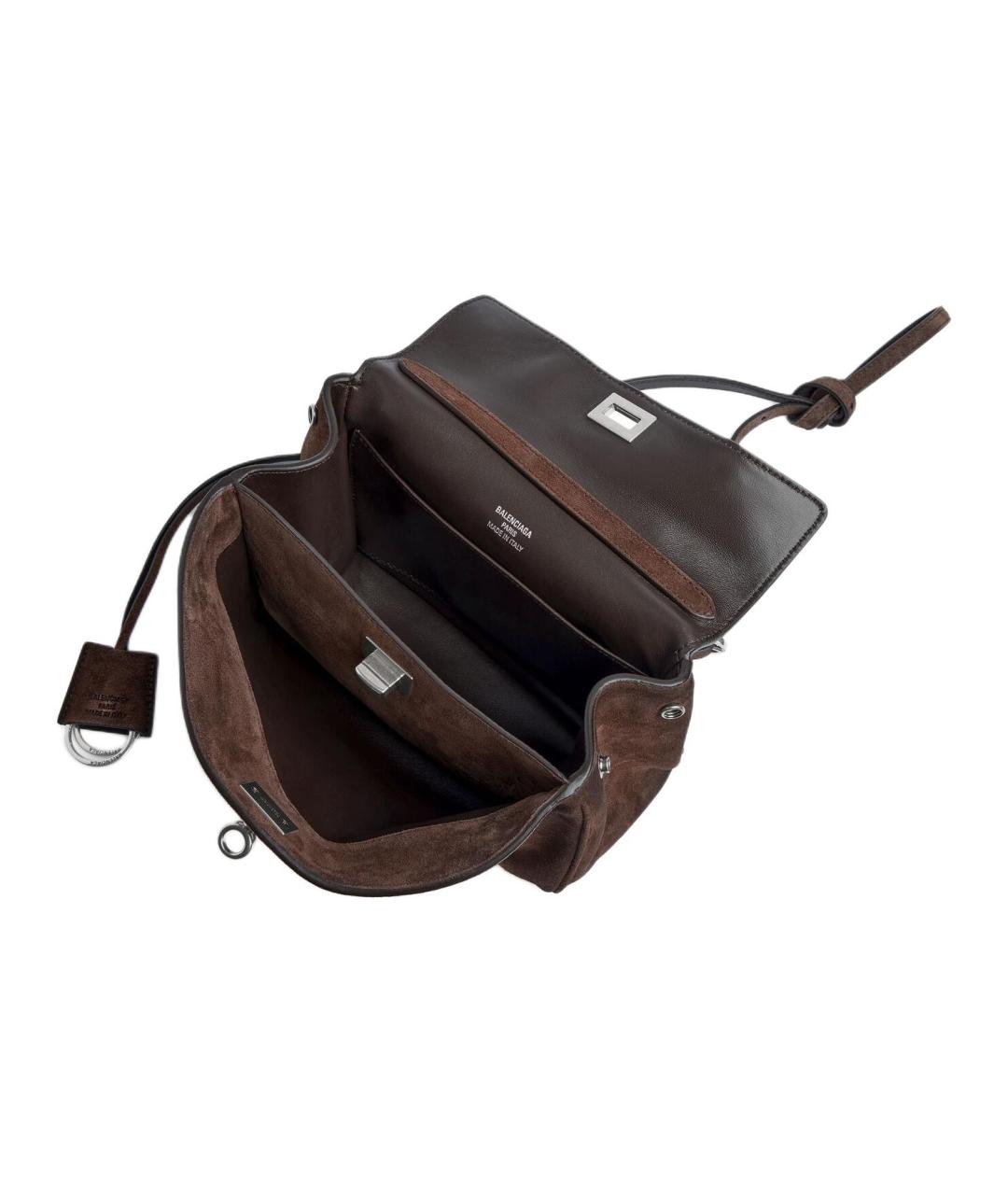 BALENCIAGA Коричневая кожаная сумка через плечо, фото 5