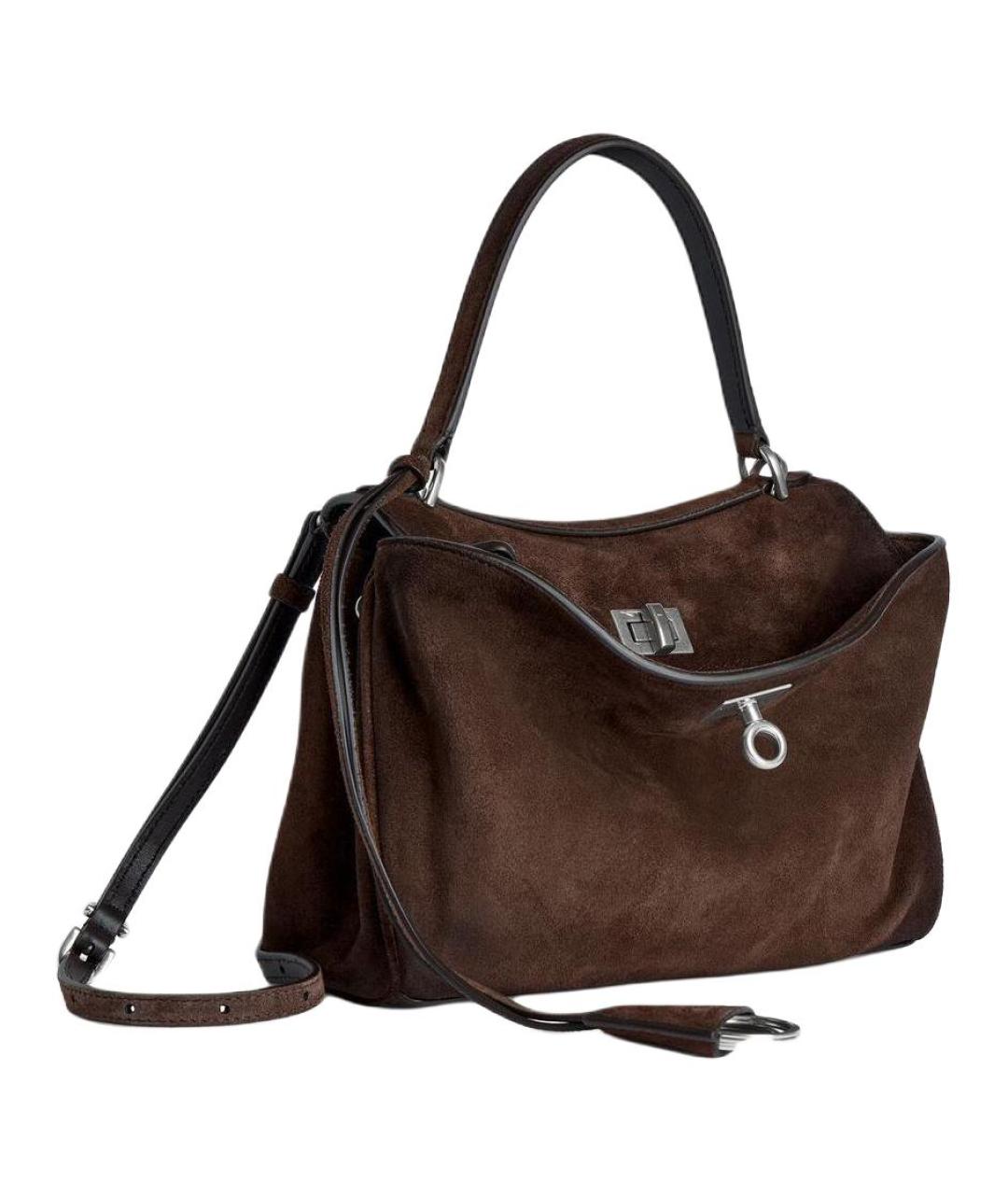 BALENCIAGA Коричневая кожаная сумка через плечо, фото 3