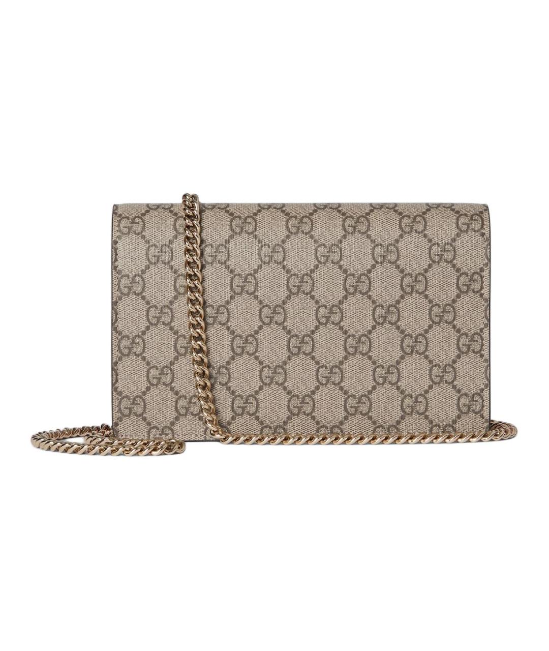 GUCCI Бежевая сумка через плечо из канвы, фото 3