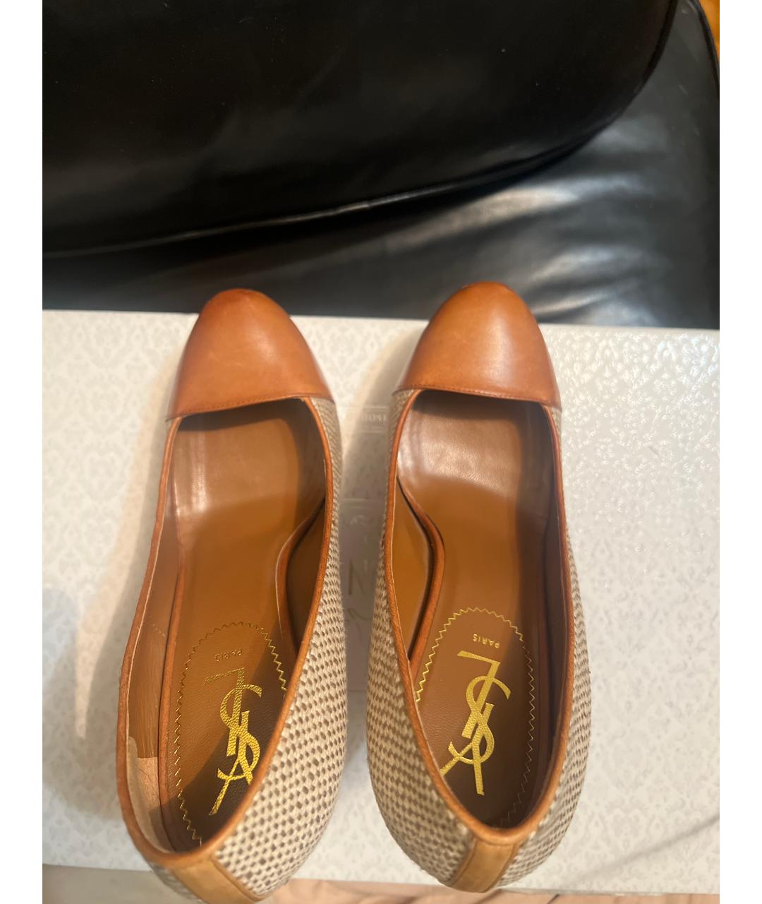 SAINT LAURENT Коричневые туфли, фото 3