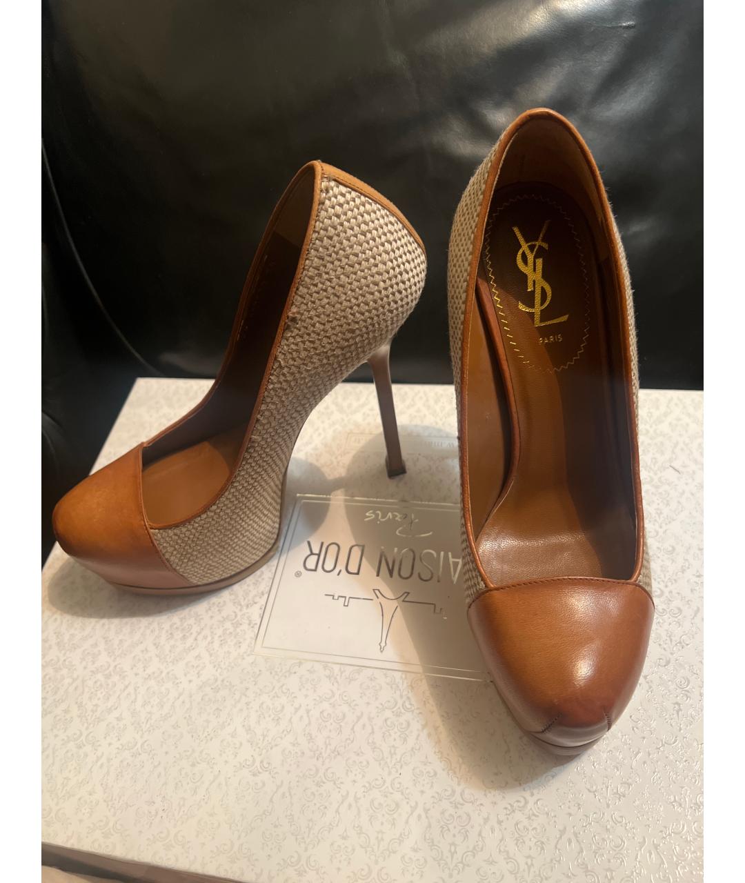 SAINT LAURENT Коричневые туфли, фото 6