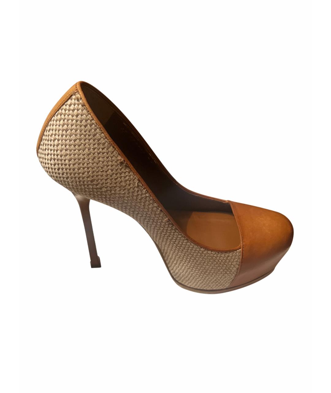 SAINT LAURENT Коричневые туфли, фото 1