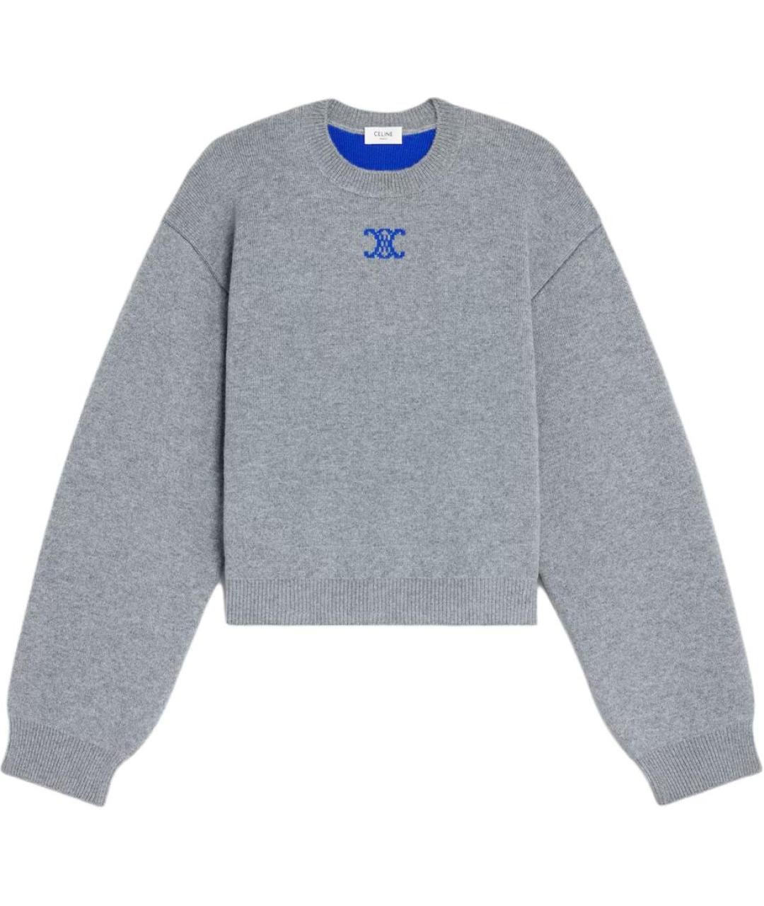 CELINE Серый кашемировый джемпер / свитер, фото 1