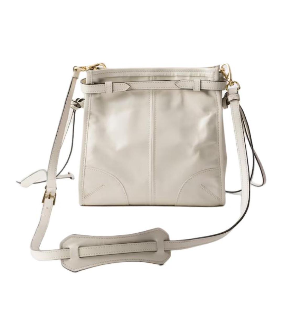 PRADA Белая кожаная сумка через плечо, фото 3