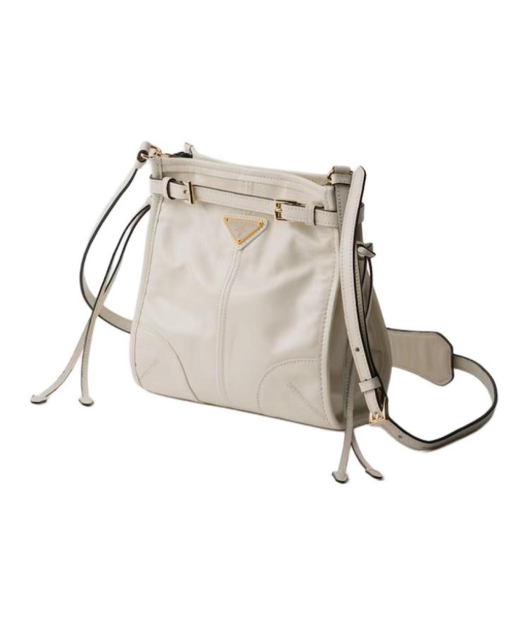 PRADA Белая кожаная сумка через плечо, фото 2