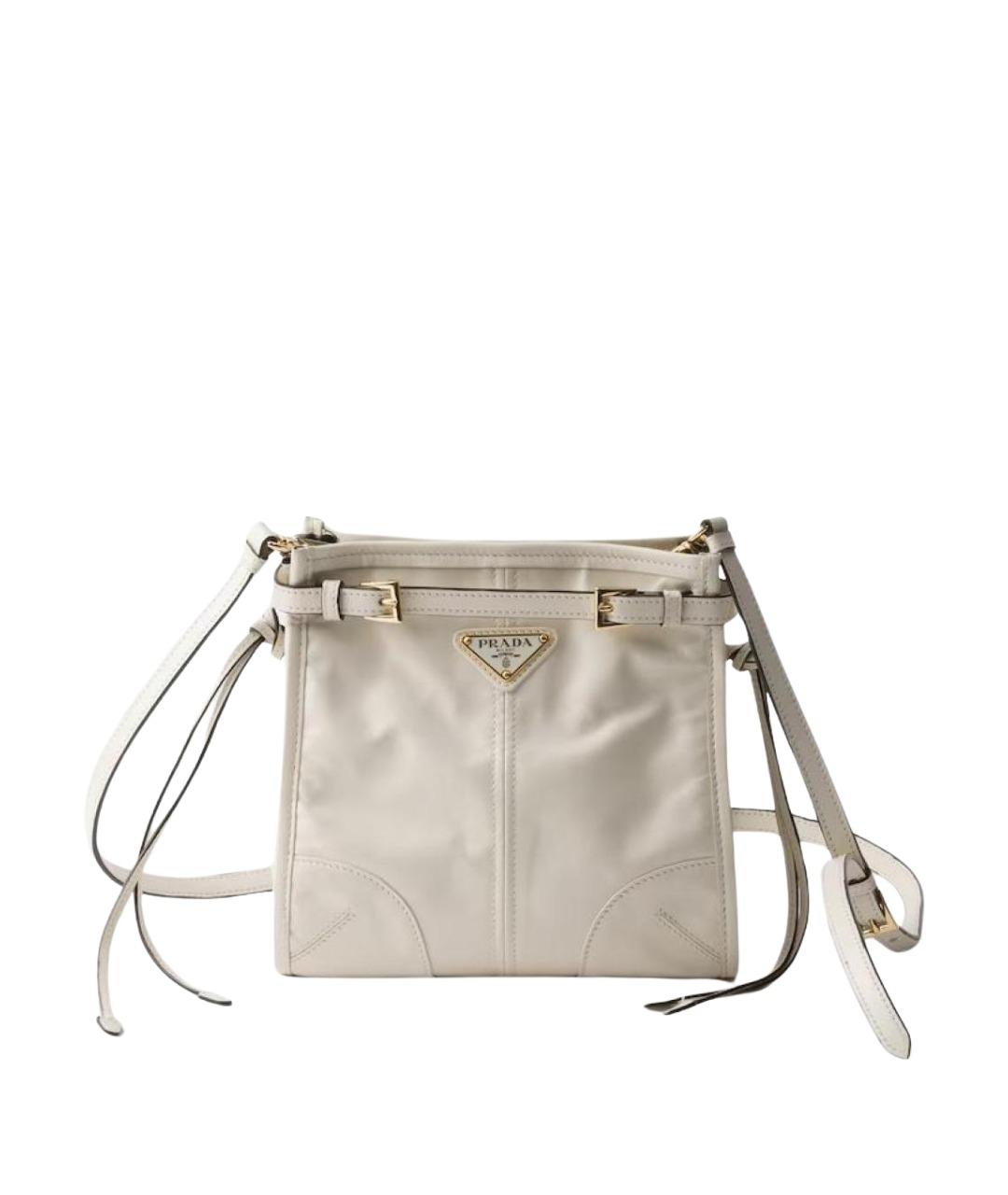PRADA Белая кожаная сумка через плечо, фото 1