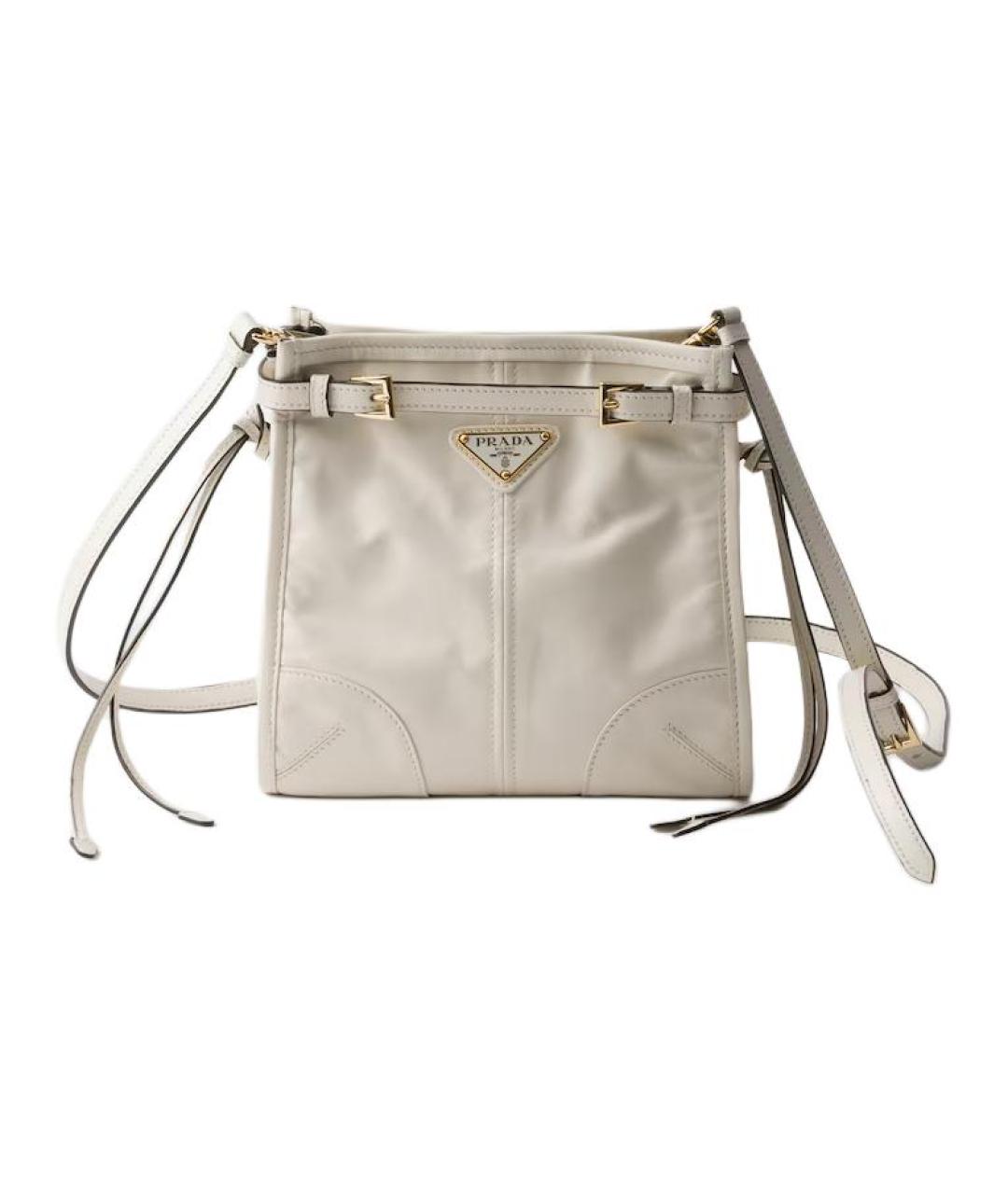 PRADA Белая кожаная сумка через плечо, фото 5