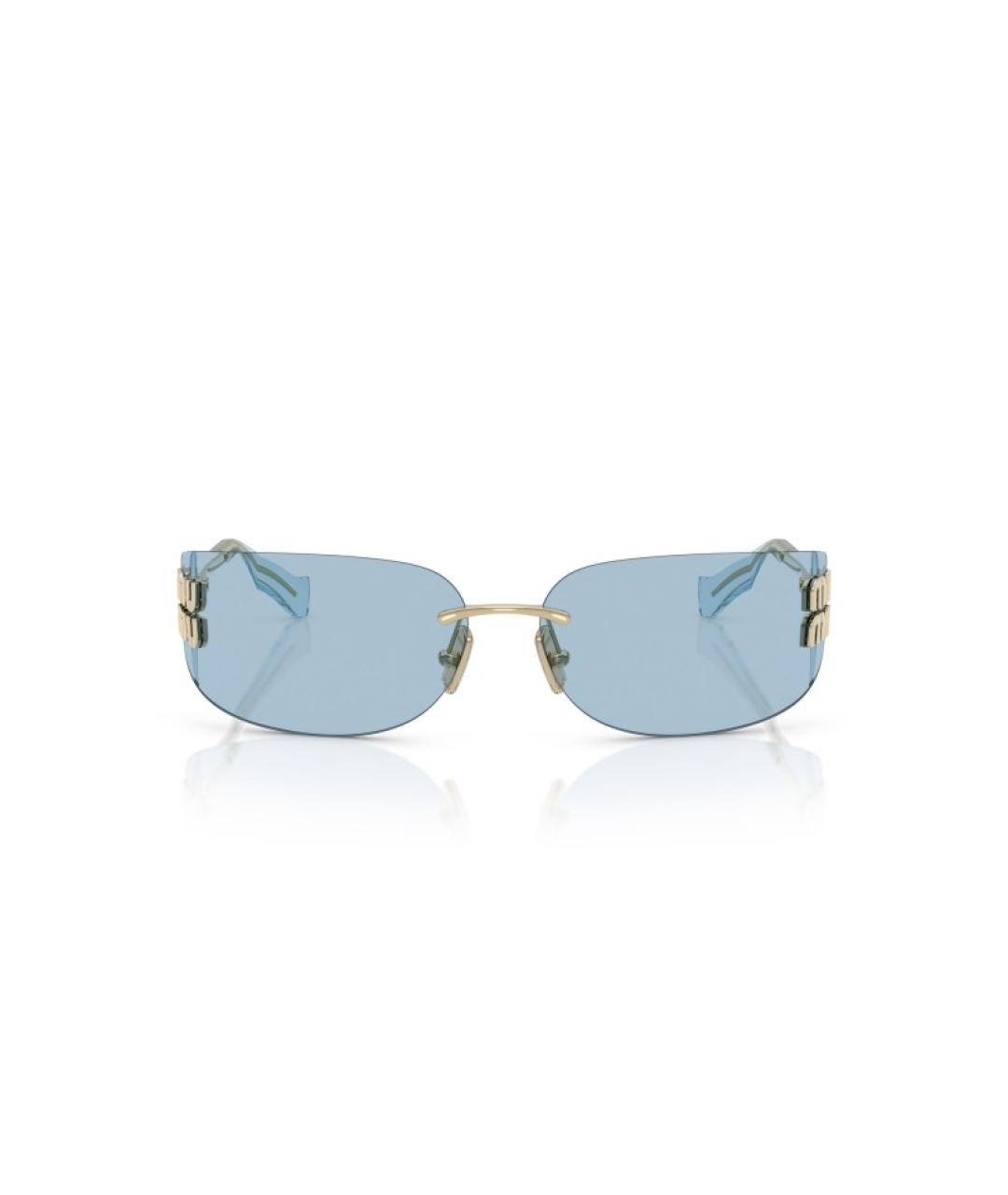 MIU MIU Золотые металлические солнцезащитные очки, фото 2