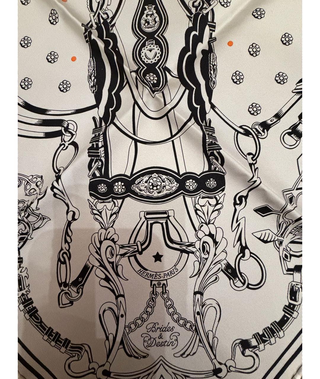 HERMES Серый шелковый платок, фото 5