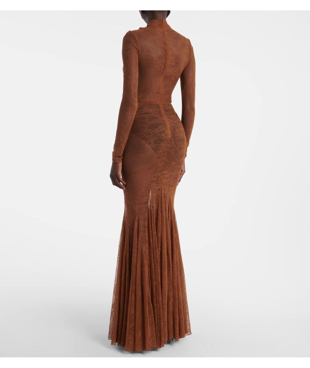 DAVID KOMA Коричневое кружевное коктейльное платье, фото 3