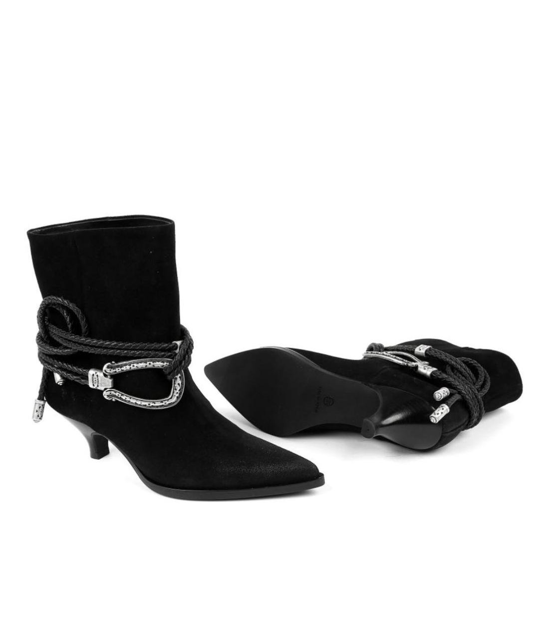 ELENA LACHI Черные замшевые полусапоги, фото 7